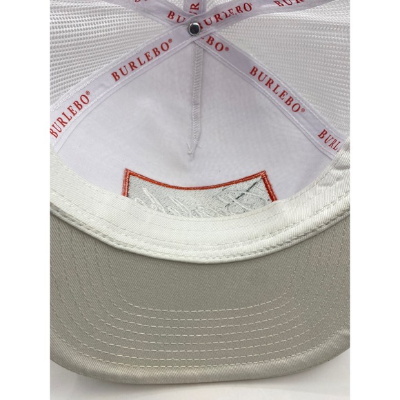 Burlebo White Mesh Trucker Hat Baseball Cap Adjustable Snapback Hunting Outdoors - Picture 6 of 8